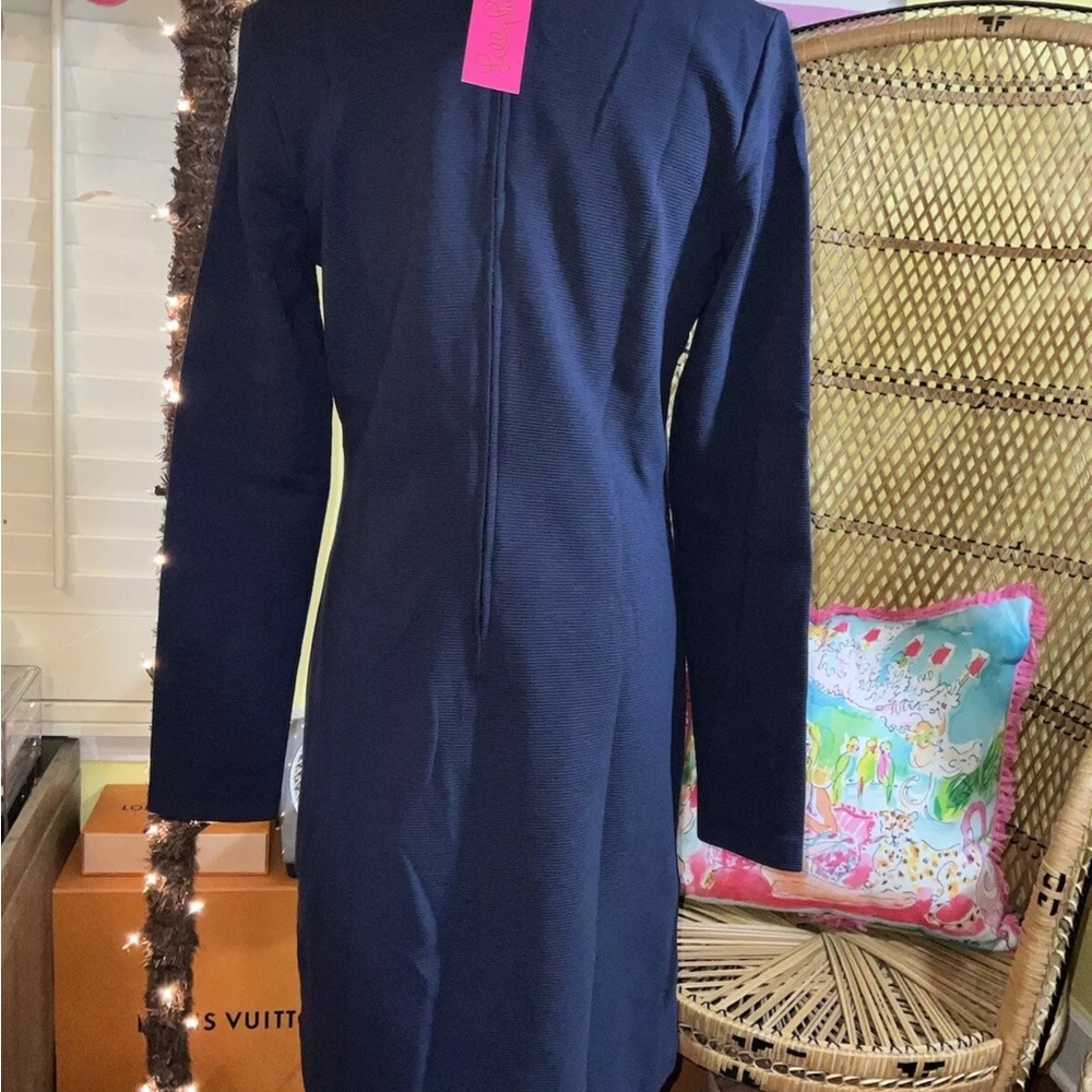 Lilly Pulitzer NWT Kennedy Classic Shift Dress True Navy $198 Size M,L,XL - Picture 4 of 15